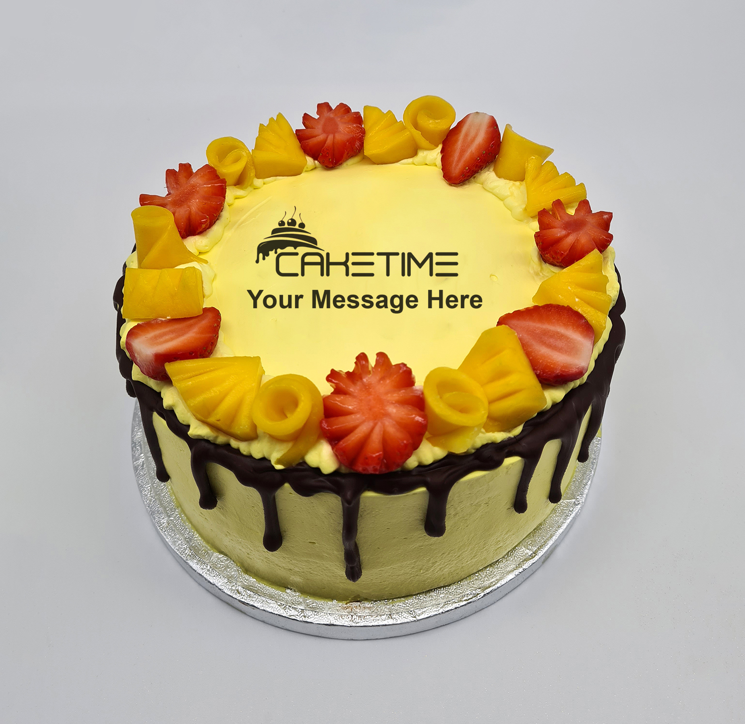 Mango & Strawberry Crush Drip Cake