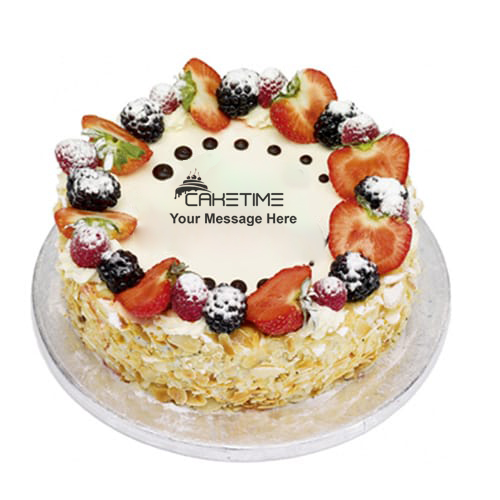 Mixed Berries & Almond Flake Cake