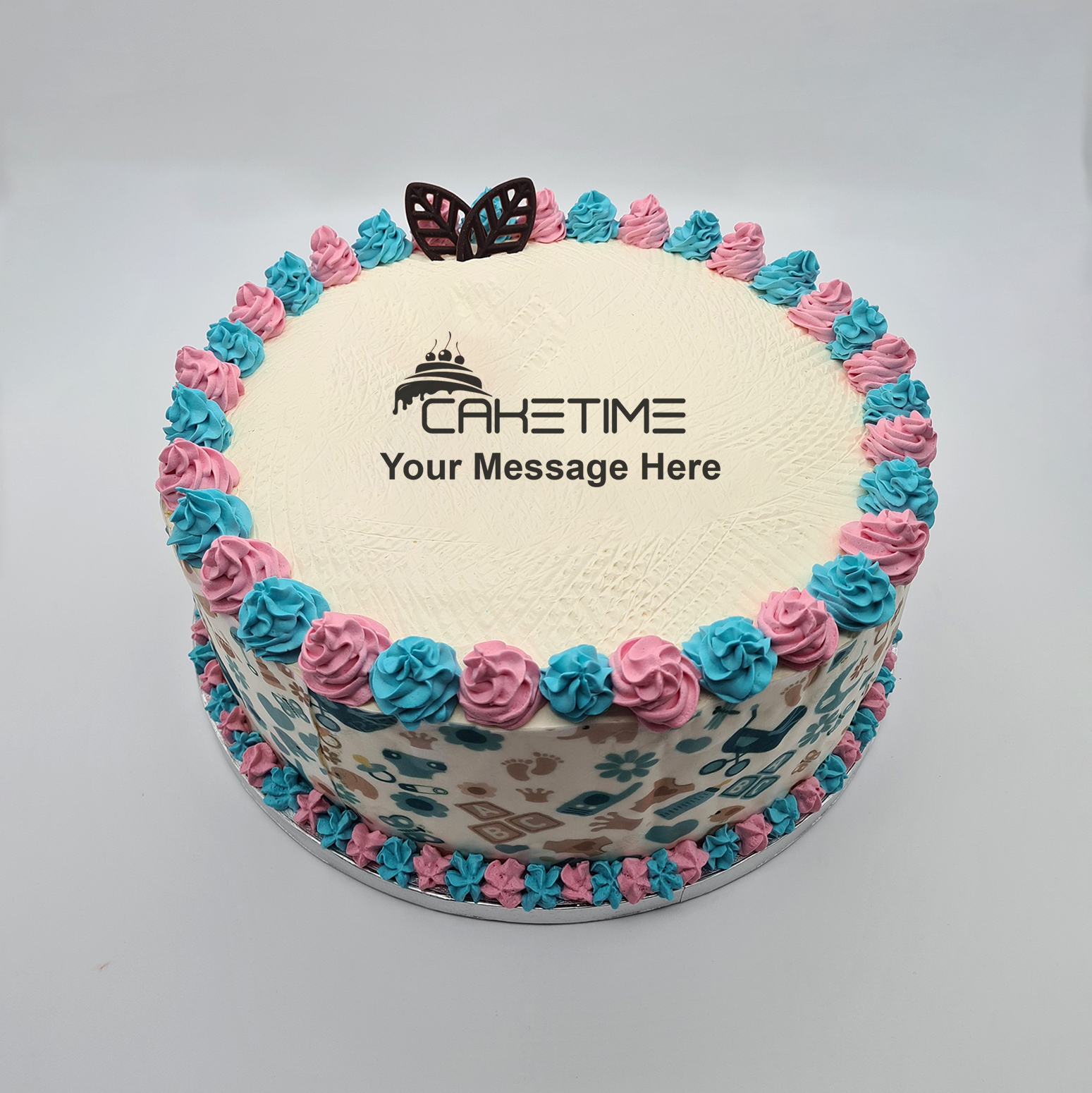 Pink & Blue Baby Shower Cake