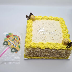 Yellow Classic White Curls Cake
