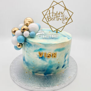 Blue Marble Celebration Cake