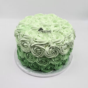 Green Ombre Rosette cake