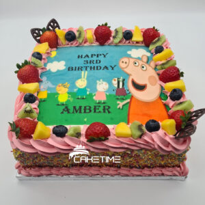 Peppa Pig Fruit Photo Cake
