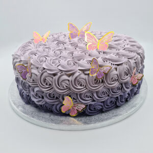 Purple Butterfly Ombre Cake