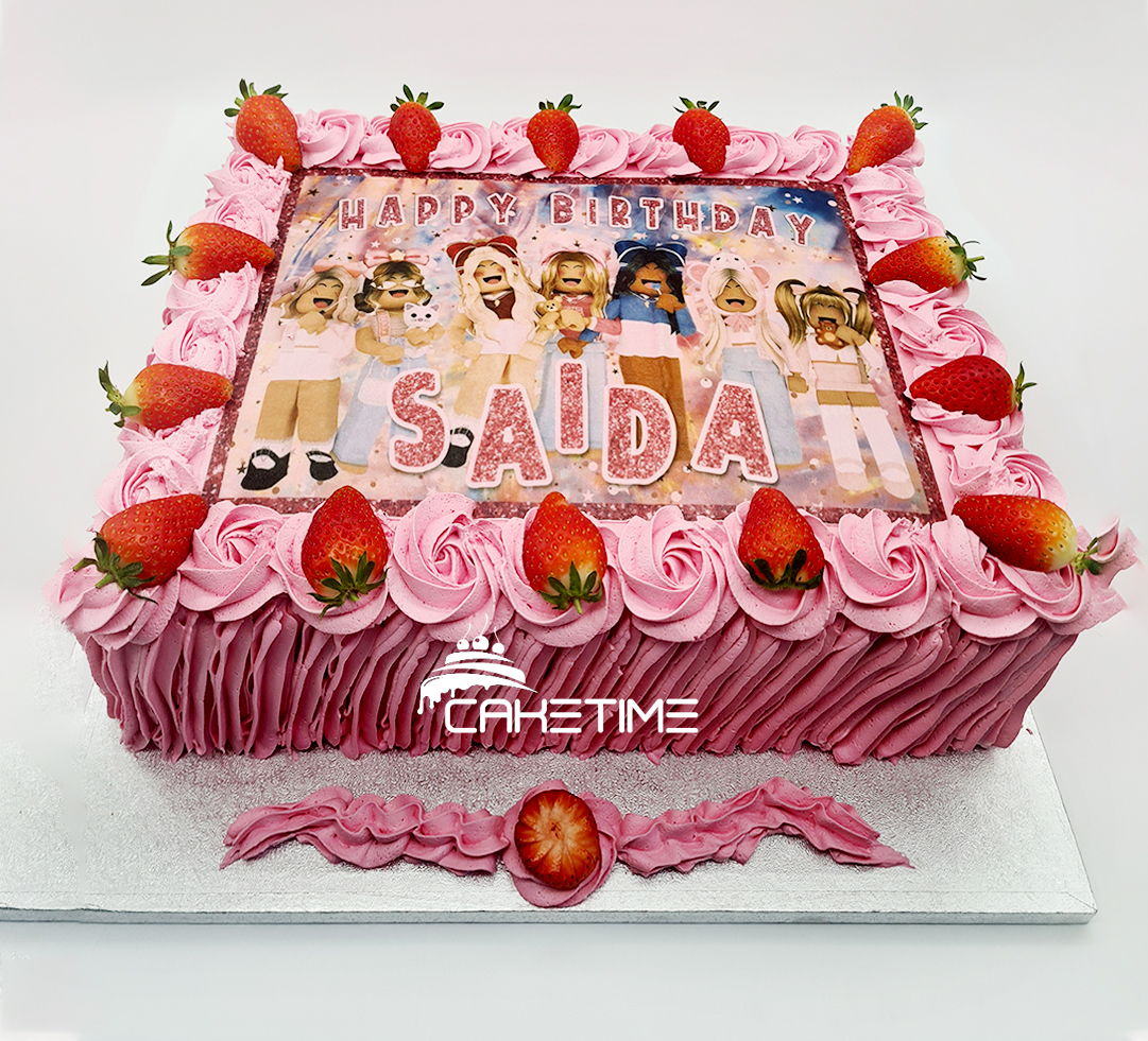 Super Strawberry Flavour Cream Cake