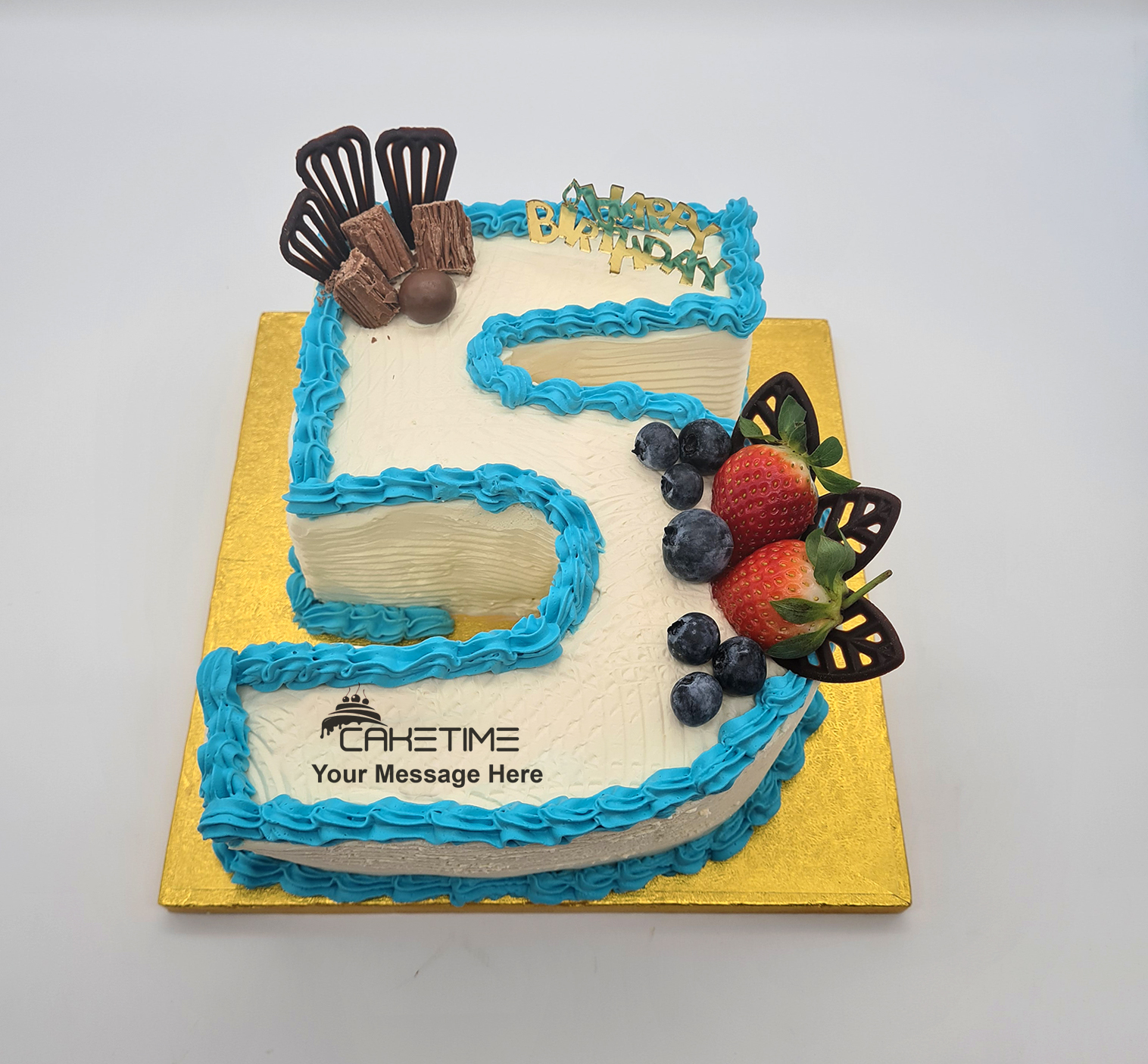 Fruit & Chocolate Number Cake