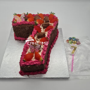 Strawberry Flake Number Cake